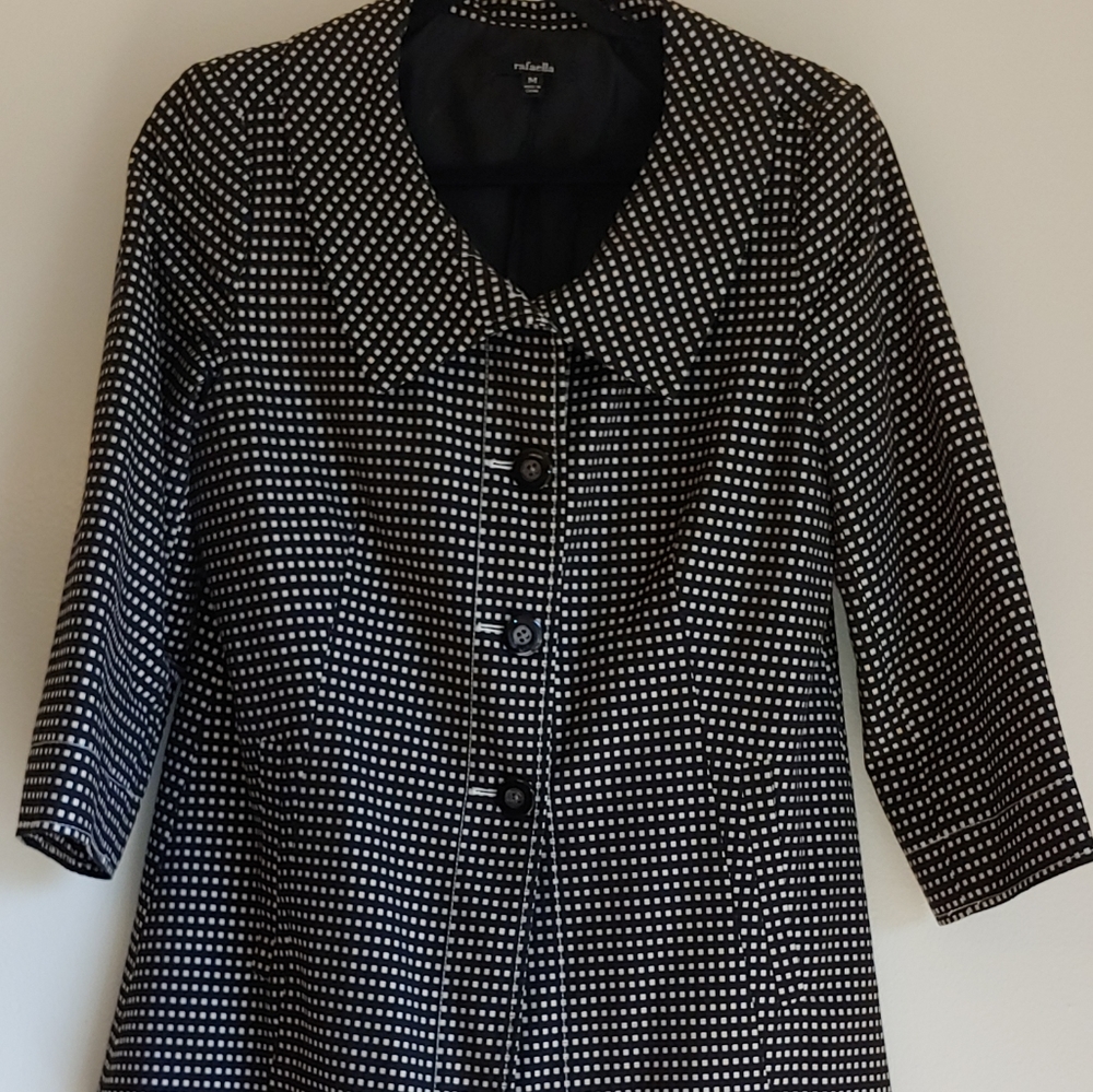 Rafaella black and white checkered coat